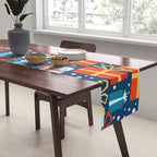 Christmas presents red and blue pattern Table Runner Gallery Image 2