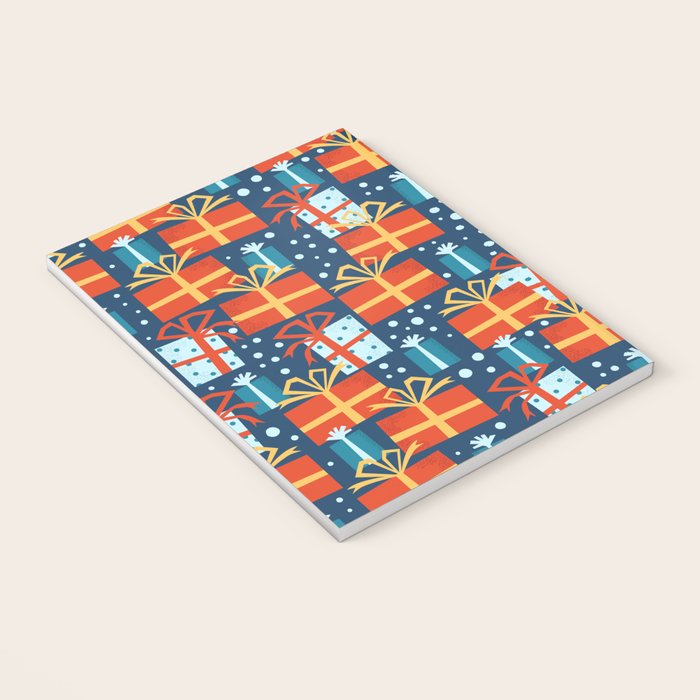 Christmas presents red and blue pattern Notebook Gallery Image 3