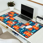 Christmas presents red and blue pattern Desk Mat Gallery Image 2