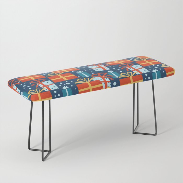 Christmas presents red and blue pattern Bench Gallery Image 1