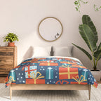 Christmas presents red and blue pattern Comforter Gallery Image 3