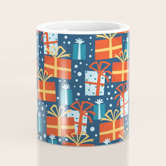 Christmas presents red and blue pattern Coffee Mug Gallery Image 4