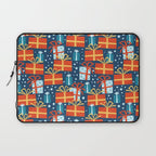 Christmas presents red and blue pattern Laptop Sleeve Gallery Image 1