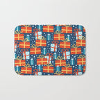 Christmas presents red and blue pattern Bath Mat Gallery Image 1