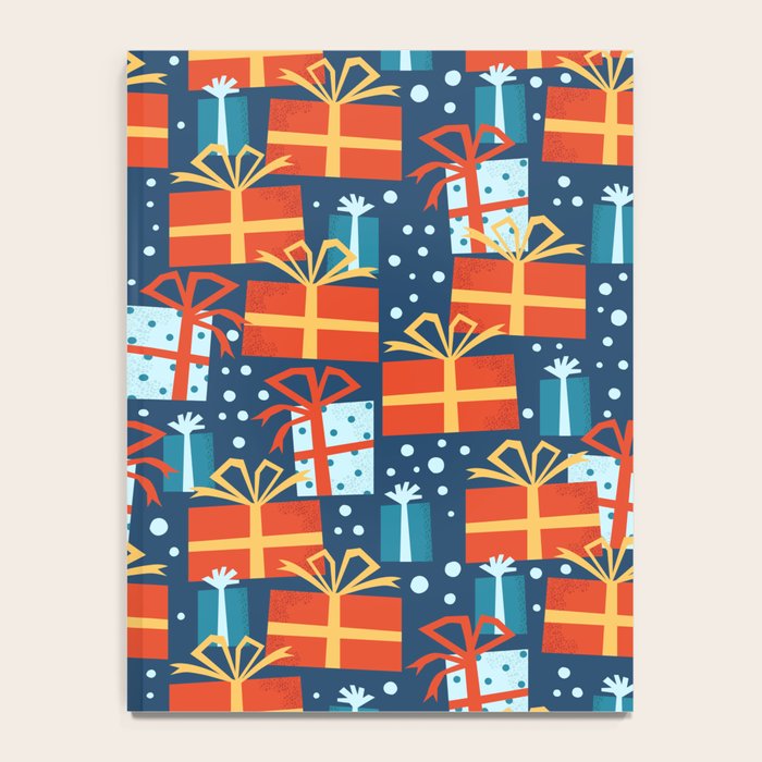 Christmas presents red and blue pattern Notebook Gallery Image 4