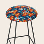 Christmas presents red and blue pattern Stool Gallery Image 2