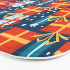 Christmas presents red and blue pattern Bath Mat Gallery Image 3