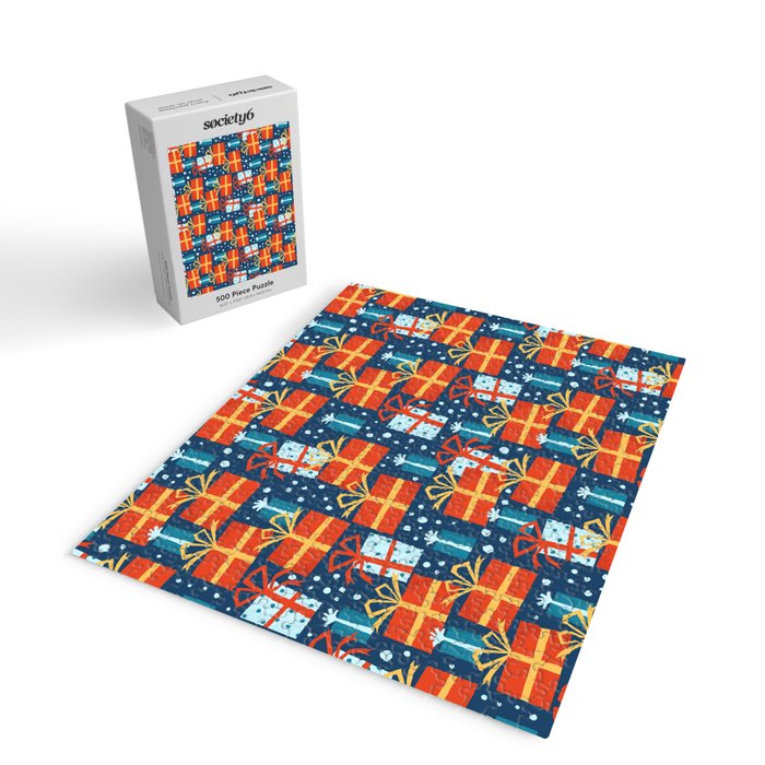 Christmas presents red and blue pattern Jigsaw Puzzle Gallery Image 2