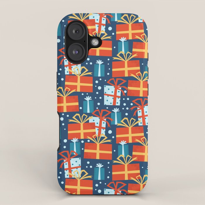 Christmas presents red and blue pattern iPhone Case Gallery Image 1