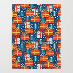 Christmas presents red and blue pattern Poster Gallery Image 4