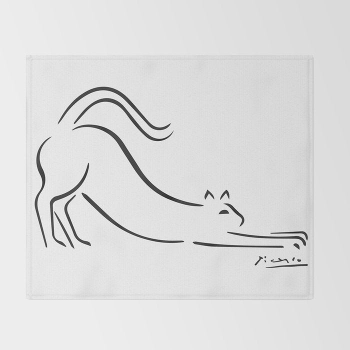 Cat by Pablo Picasso Throw Blanket Gallery Image 2