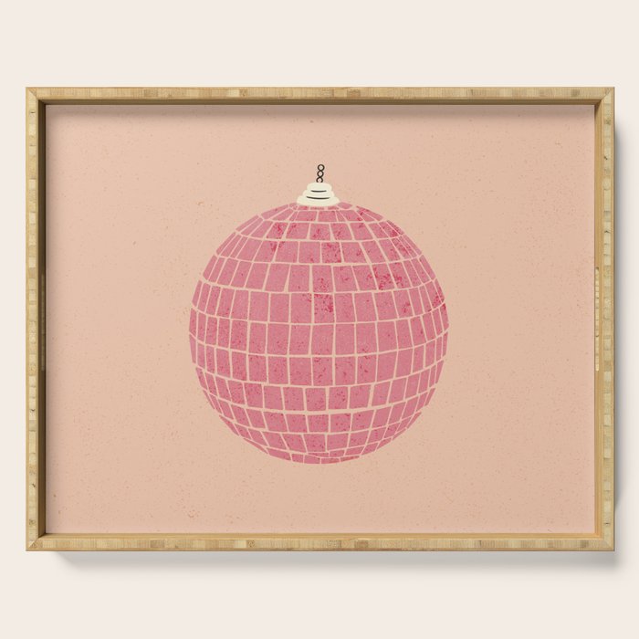 Disco Ball in Pink Serving Tray Gallery Image 1