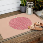 Disco Ball in Pink Outdoor Rug Gallery Image 2