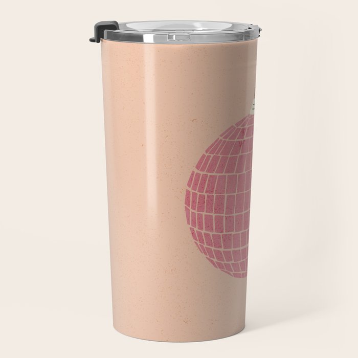 Disco Ball in Pink Travel Mug Gallery Image 3