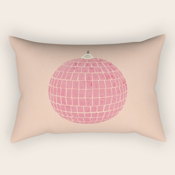 Disco Ball in Pink Rectangular Pillow Gallery Image 1