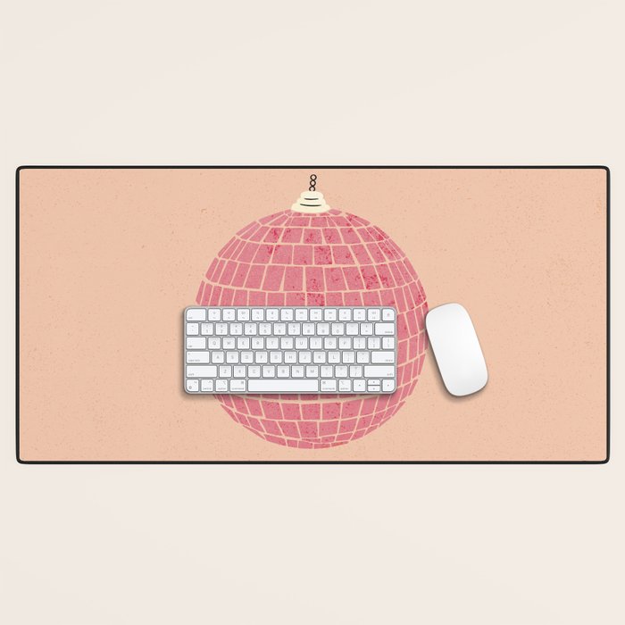 Disco Ball in Pink Desk Mat Gallery Image 1