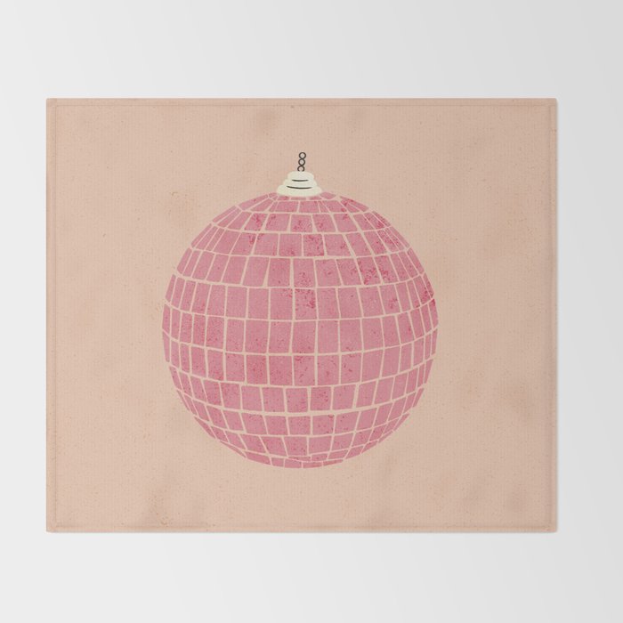 Disco Ball in Pink Throw Blanket Gallery Image 2