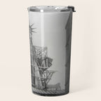 Piecing Together of the Architecture of the Statue Of Liberty In Paris, 1886 black and white photograph Travel Mug Gallery Image 2