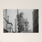 Piecing Together of the Architecture of the Statue Of Liberty In Paris, 1886 black and white photograph Welcome Mat Gallery Image 1