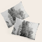 Piecing Together of the Architecture of the Statue Of Liberty In Paris, 1886 black and white photograph Pillow Sham Gallery Image 3