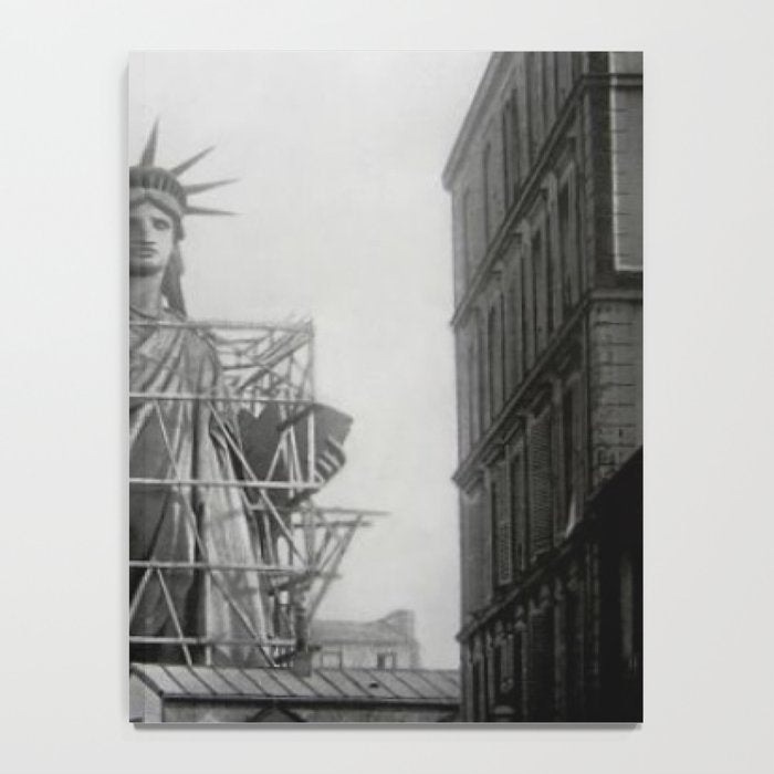 Piecing Together of the Architecture of the Statue Of Liberty In Paris, 1886 black and white photograph Notebook Gallery Image 4