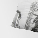 Piecing Together of the Architecture of the Statue Of Liberty In Paris, 1886 black and white photograph Pillow Sham Gallery Image 4