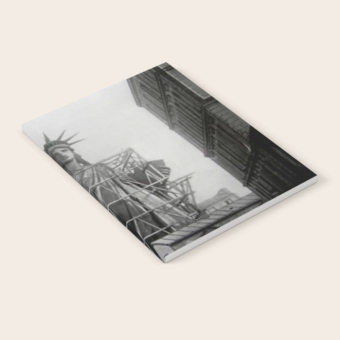 Piecing Together of the Architecture of the Statue Of Liberty In Paris, 1886 black and white photograph Notebook Gallery Image 2