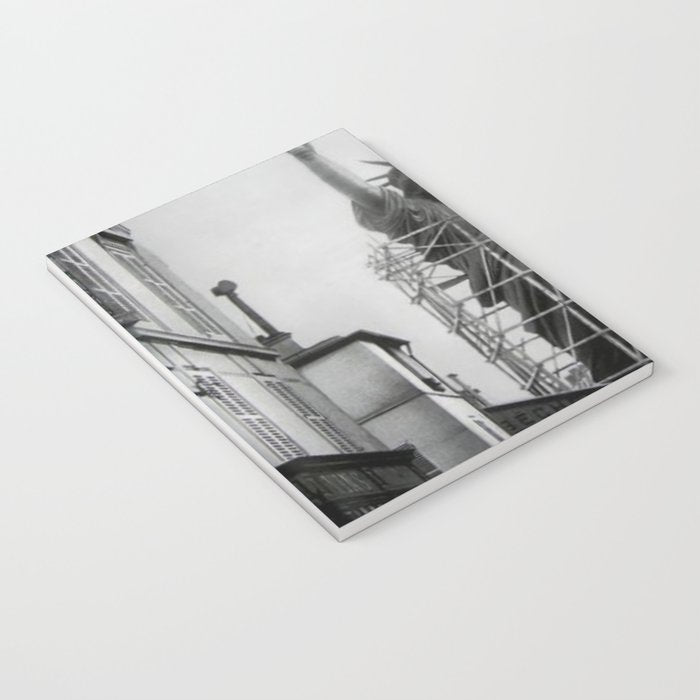 Piecing Together of the Architecture of the Statue Of Liberty In Paris, 1886 black and white photograph Notebook Gallery Image 3