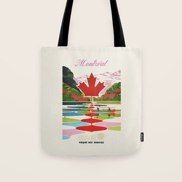 Montreal Canada Vintage Travel Poster, 1950s Tote Bag Gallery Image 1