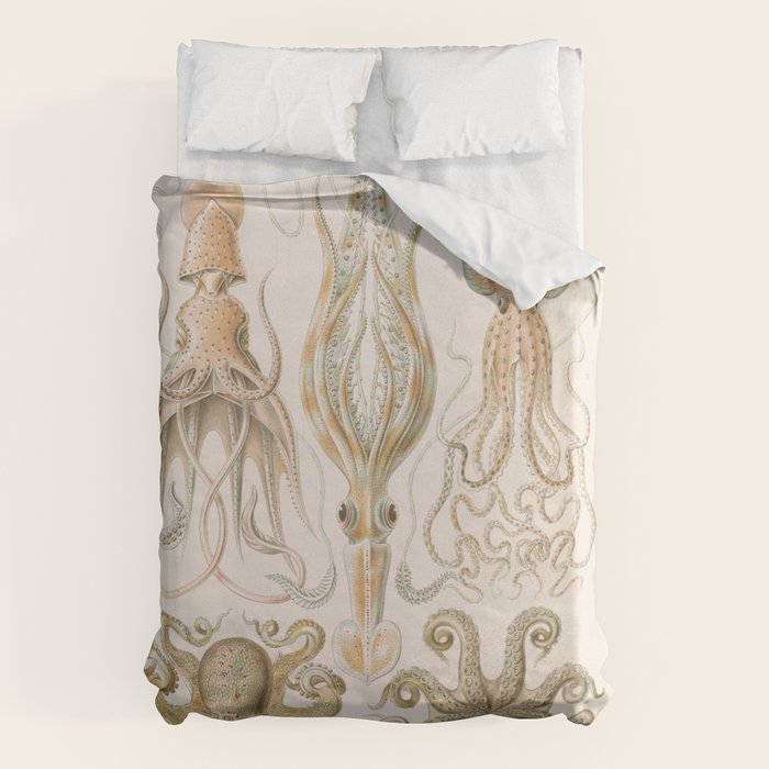 Vintage Octopus Illustration Print, Scientific Illustrations, Octopus Print, Octopus Wall Art Duvet Cover Gallery Image 1