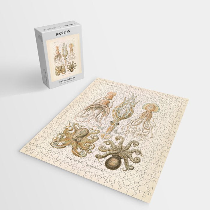 Vintage Octopus Illustration Print, Scientific Illustrations, Octopus Print, Octopus Wall Art Jigsaw Puzzle Gallery Image 2