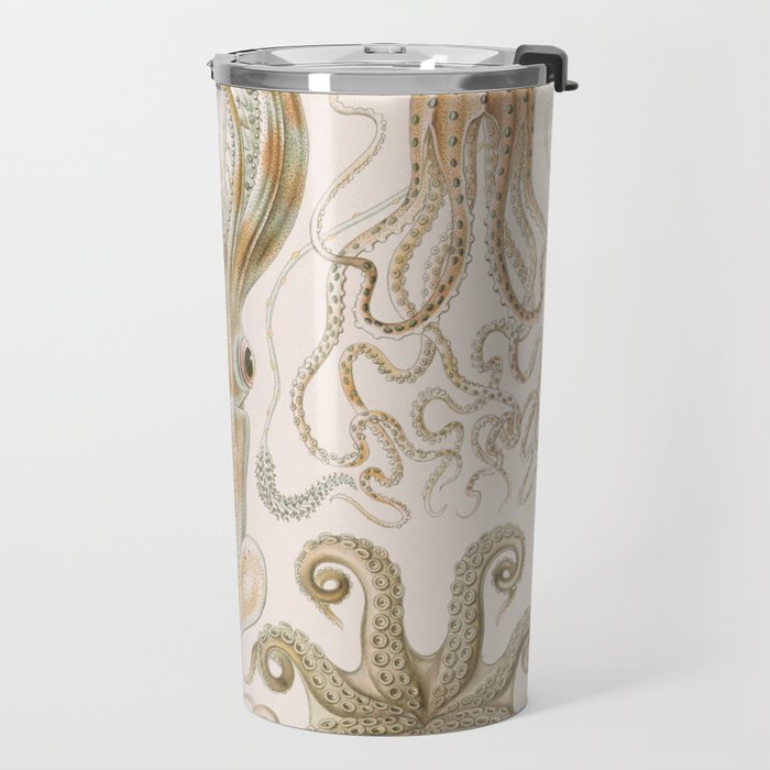 Vintage Octopus Illustration Print, Scientific Illustrations, Octopus Print, Octopus Wall Art Travel Mug Gallery Image 2