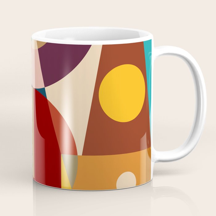 Retro Geometric Collage Coffee Mug Gallery Image 1
