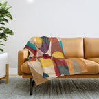Retro Geometric Collage Throw Blanket Gallery Image 1