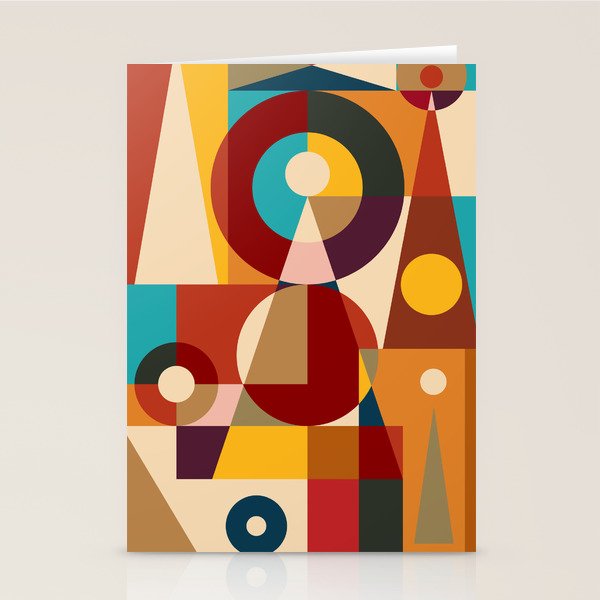 Retro Geometric Collage Stationery Card Gallery Image 2
