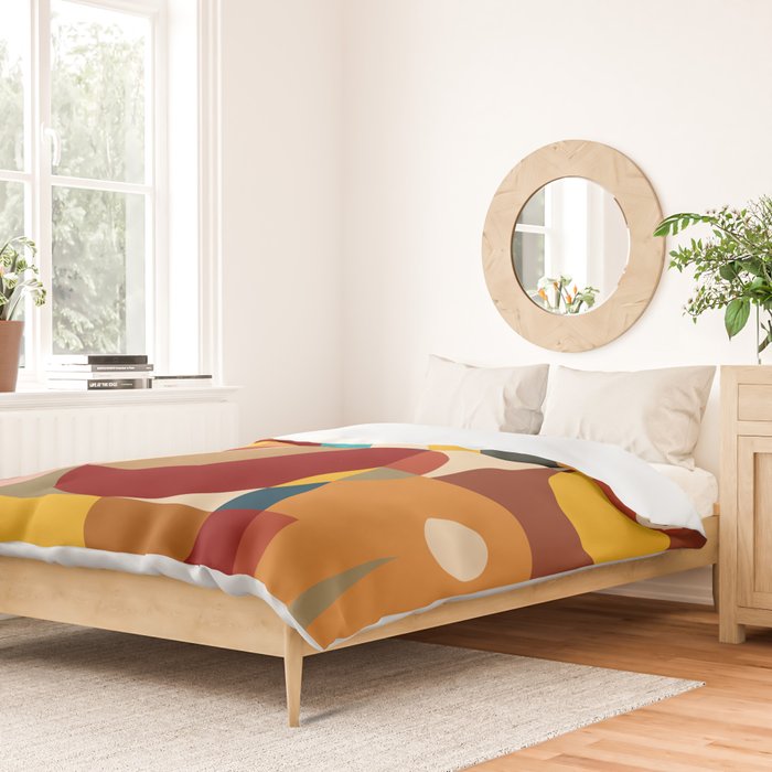 Retro Geometric Collage Duvet Cover Gallery Image 2