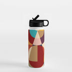 Retro Geometric Collage Water Bottle Gallery Image 1