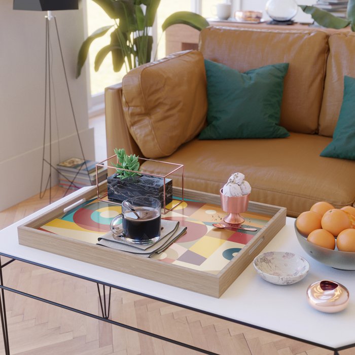 Retro Geometric Collage Serving Tray Gallery Image 2