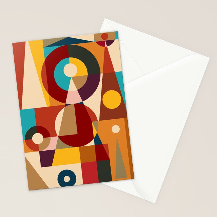 Retro Geometric Collage Stationery Card Gallery Image 2