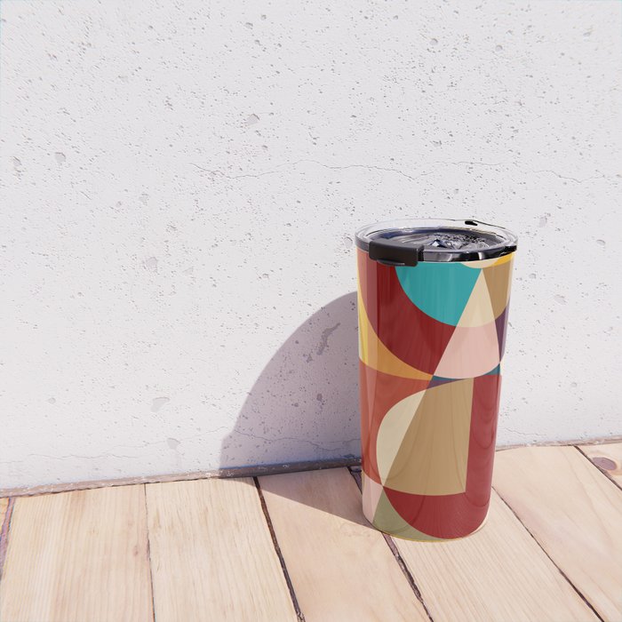 Retro Geometric Collage Travel Mug Gallery Image 4