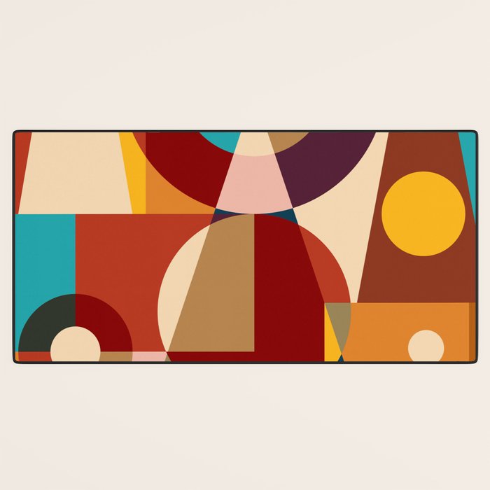 Retro Geometric Collage Desk Mat Gallery Image 3
