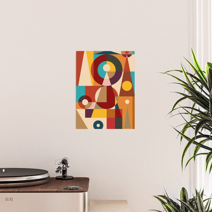 Retro Geometric Collage Poster Gallery Image 2
