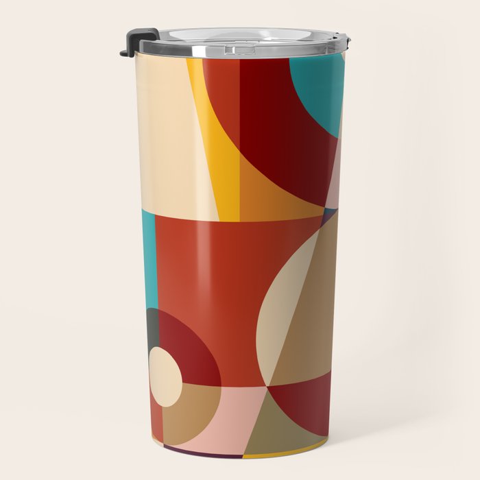 Retro Geometric Collage Travel Mug Gallery Image 3