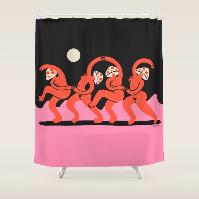 Full Moon Mushroom Dance  Shower Curtain Gallery Image 1