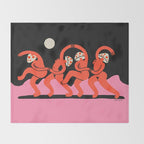 Full Moon Mushroom Dance  Throw Blanket Gallery Image 2