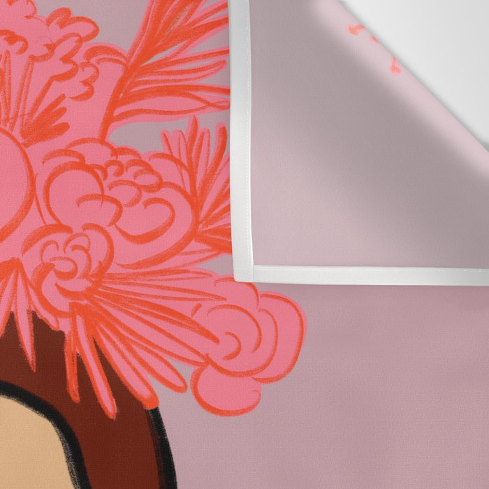 GIRL WITH FLOWER CROWN Wall Tapestry Gallery Image 3