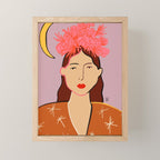 GIRL WITH FLOWER CROWN Mini Art Print Gallery Image 1