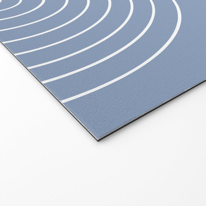 Minimal Line Curvature XIII Natural Blue Mid Century Modern Arch Abstract Welcome Mat Gallery Image 2