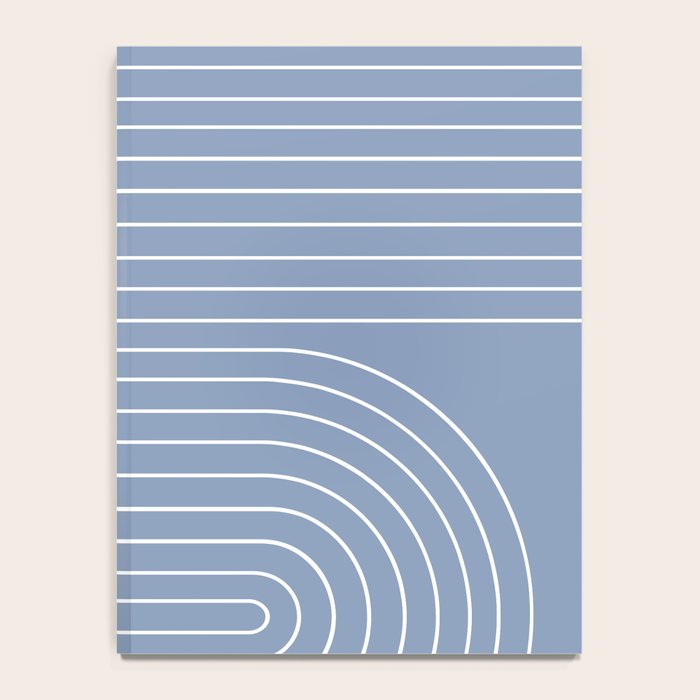 Minimal Line Curvature XIII Natural Blue Mid Century Modern Arch Abstract Notebook Gallery Image 4