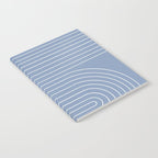 Minimal Line Curvature XIII Natural Blue Mid Century Modern Arch Abstract Notebook Gallery Image 2